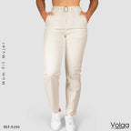 PANTALON DRILL MUJER MOM FIT TIRO ALTO 9290