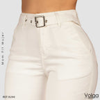 PANTALON DRILL MUJER MOM FIT TIRO ALTO 9290