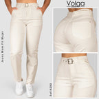 PANTALON DRILL MUJER MOM FIT TIRO ALTO 9290