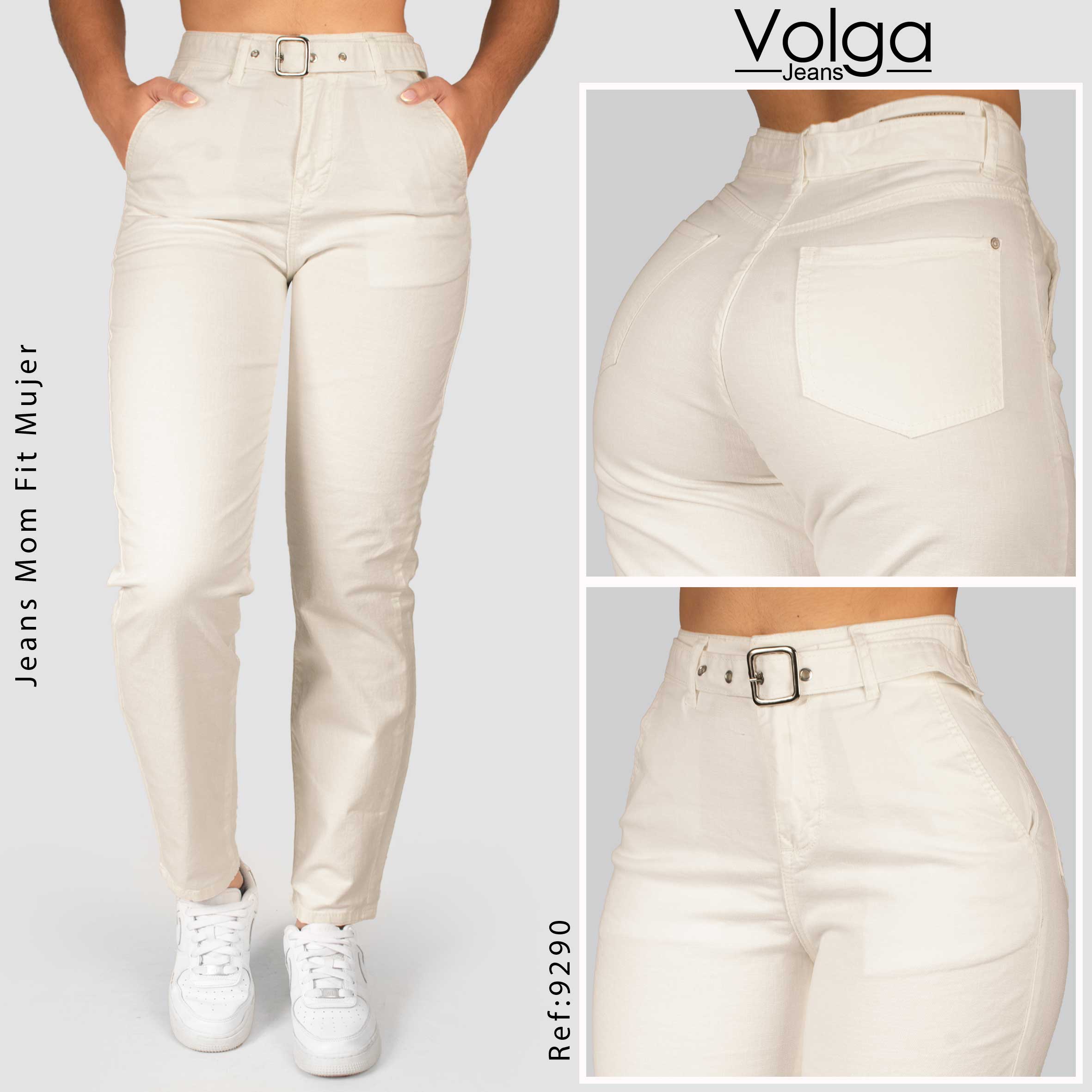 PANTALON DRILL MUJER MOM FIT TIRO ALTO 9290