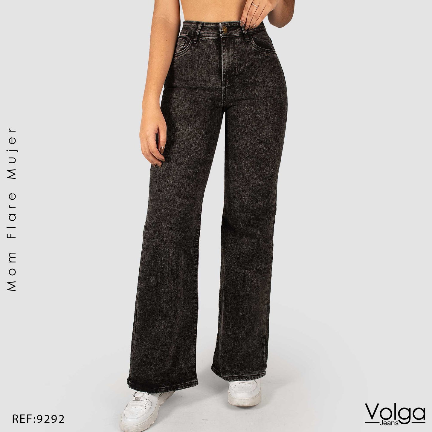 JEANS MUJER MOM FLARE TIRO ALTO 9292