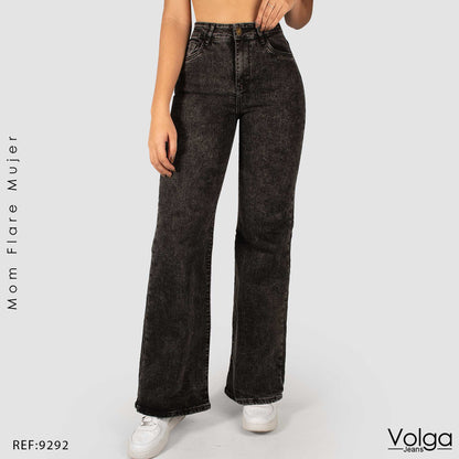 JEANS MUJER MOM FLARE TIRO ALTO 9292