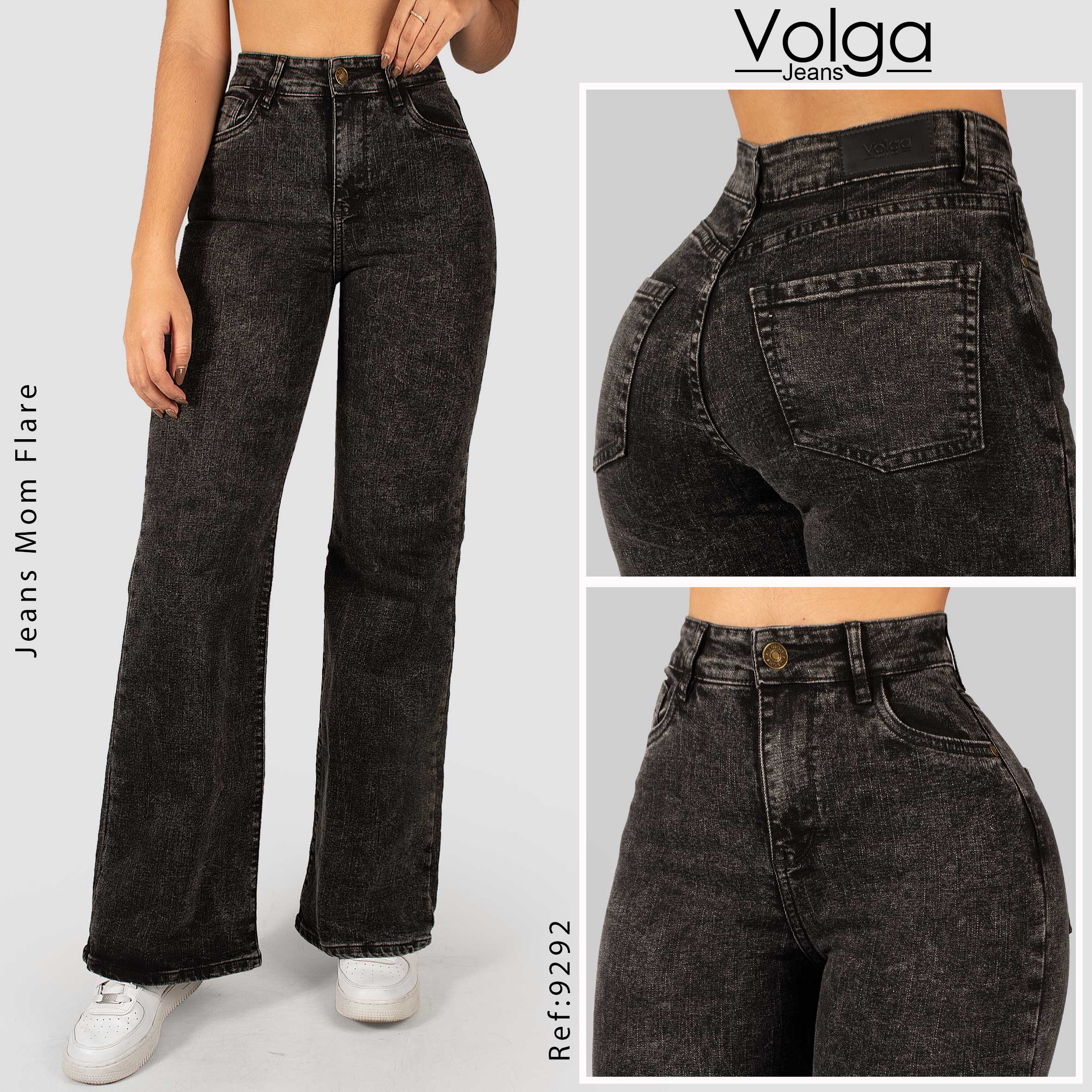 JEANS MUJER MOM FLARE TIRO ALTO 9292