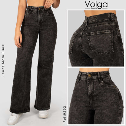 JEANS MUJER MOM FLARE TIRO ALTO 9292