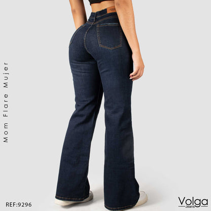 JEANS MUJER MOM FLARE TIRO ALTO 9296