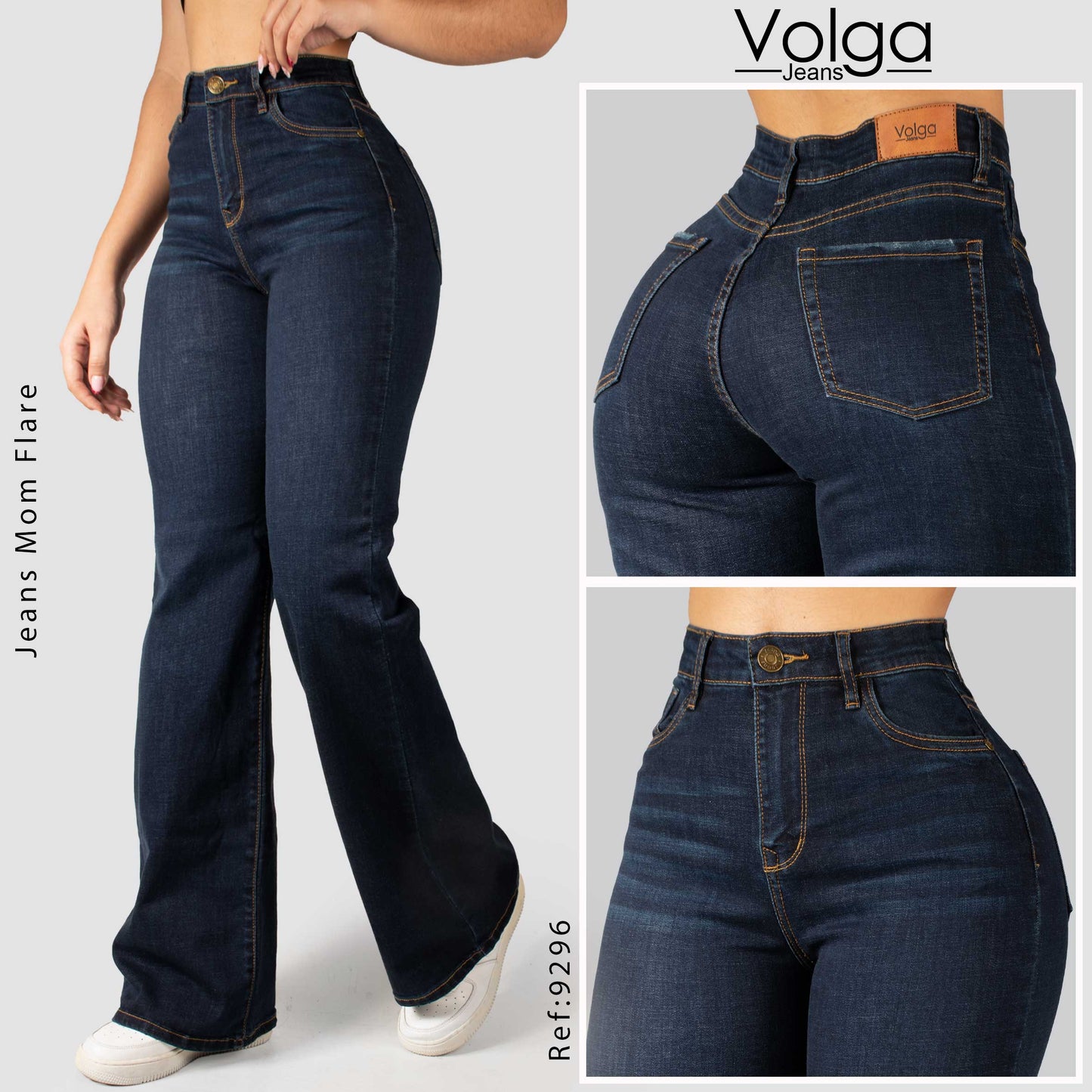JEANS MUJER MOM FLARE TIRO ALTO 9296