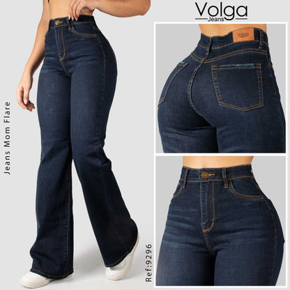 JEANS MUJER MOM FLARE TIRO ALTO 9296