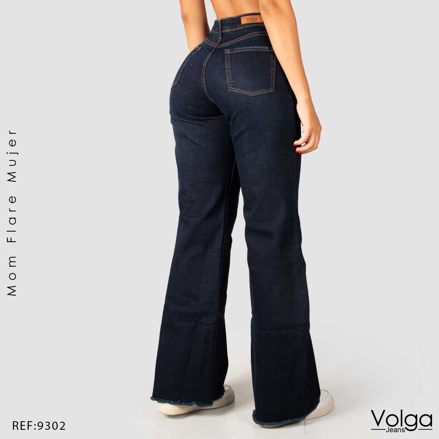 JEANS MUJER MOM FLARE TIRO ALTO 9302