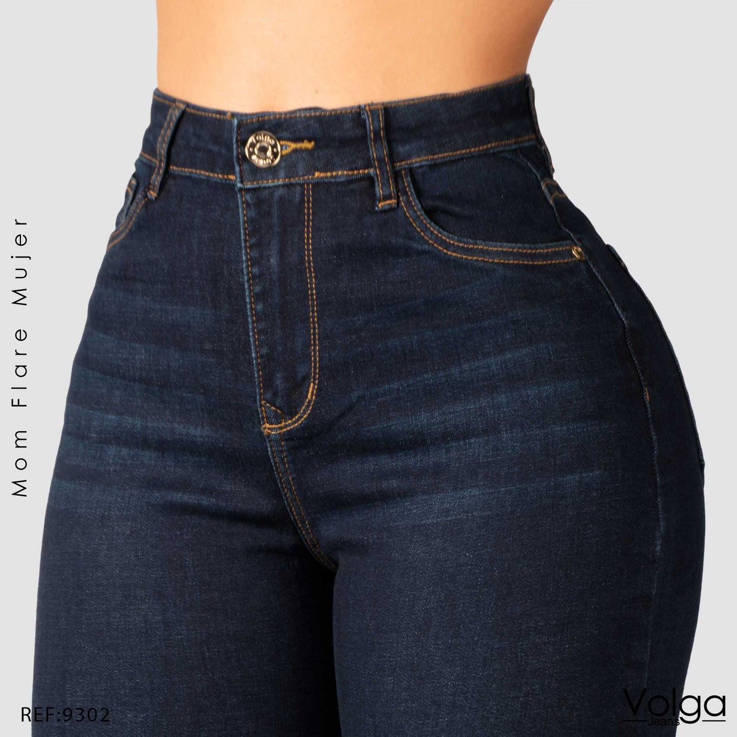JEANS MUJER MOM FLARE TIRO ALTO 9302