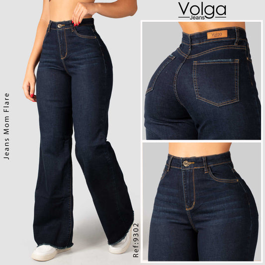 JEANS MUJER MOM FLARE TIRO ALTO 9302