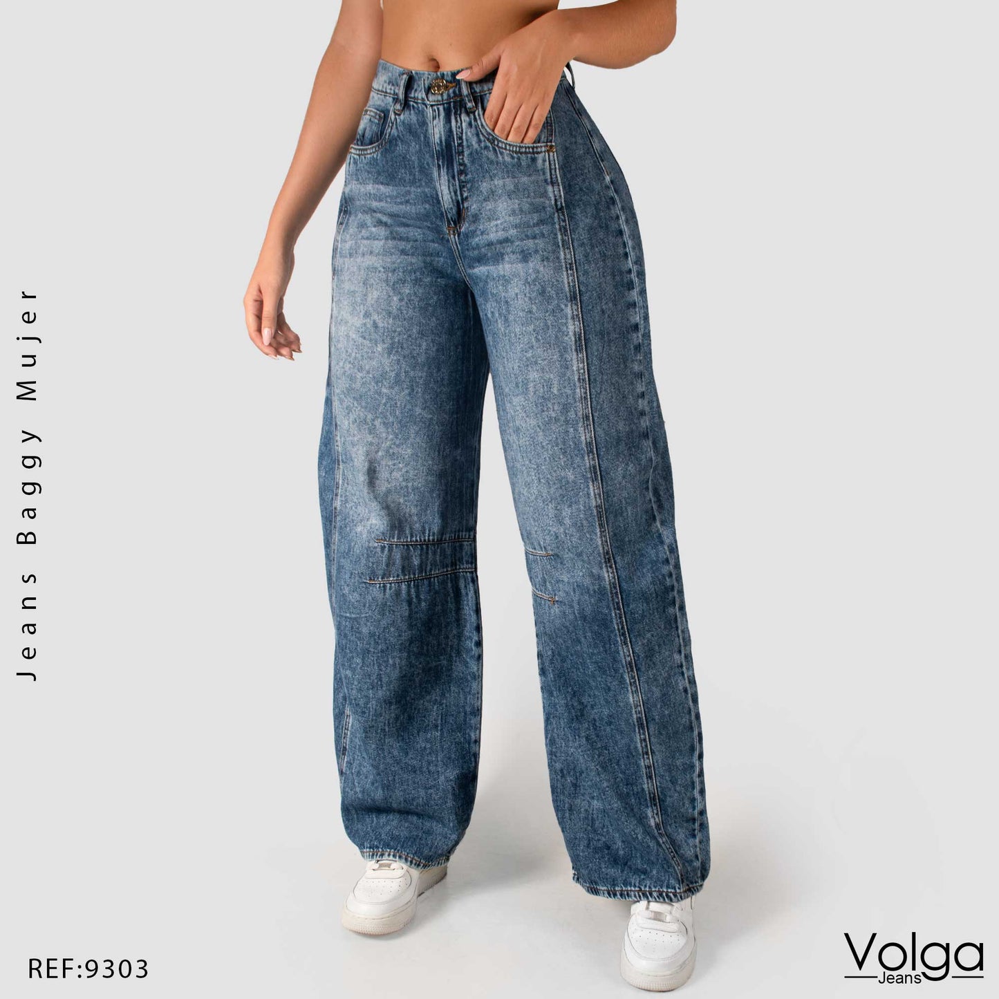 JEANS MUJER RIGIDO BAGGY TIRO ALTO 9303