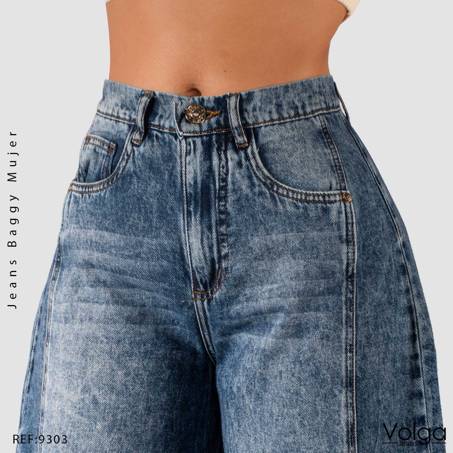 JEANS MUJER RIGIDO BAGGY TIRO ALTO 9303