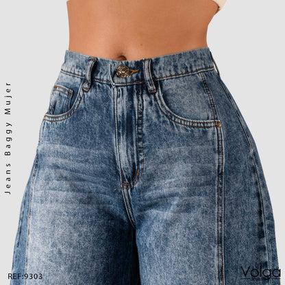 JEANS MUJER RIGIDO BAGGY TIRO ALTO 9303