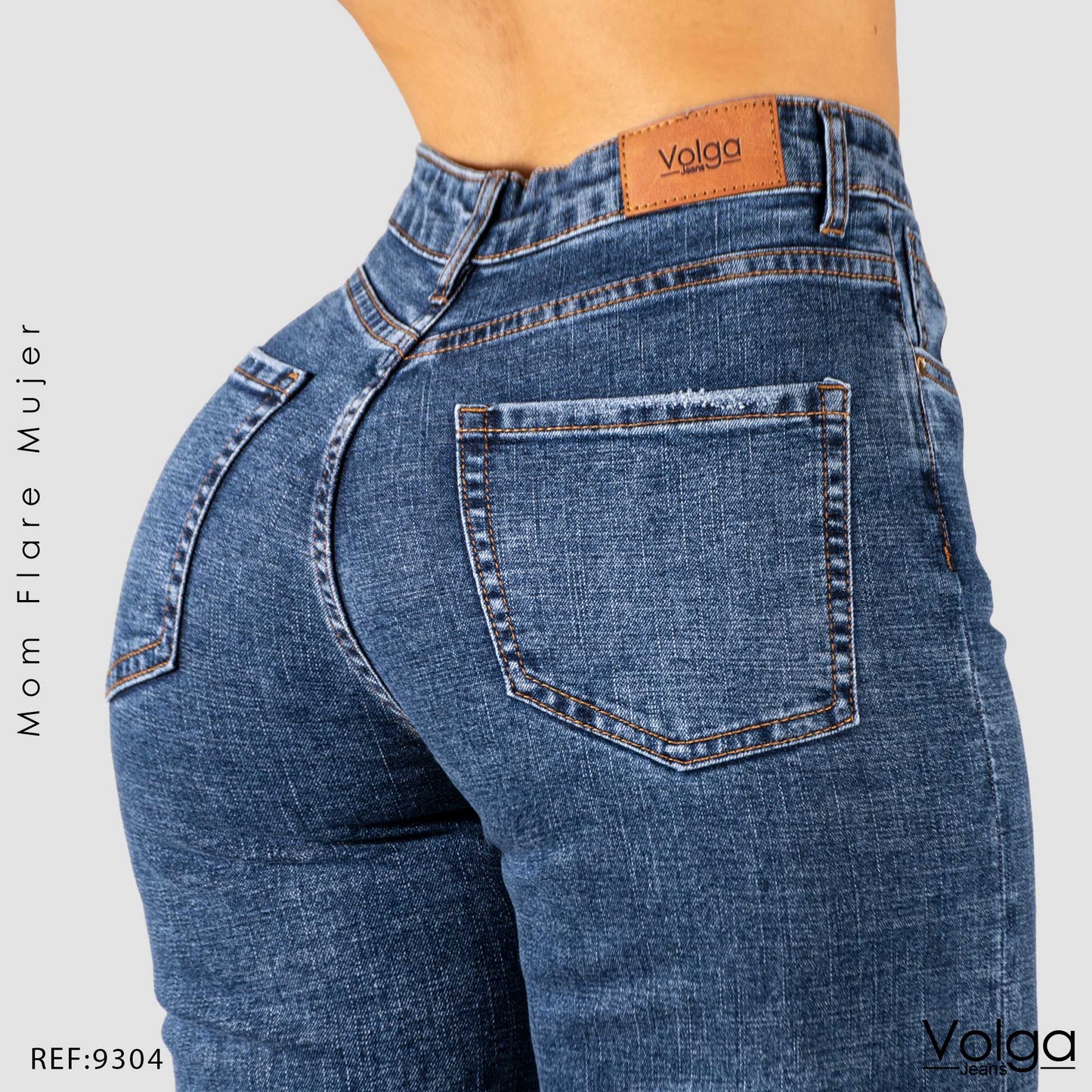 JEANS MUJER MOM FLARE TIRO ALTO 9304