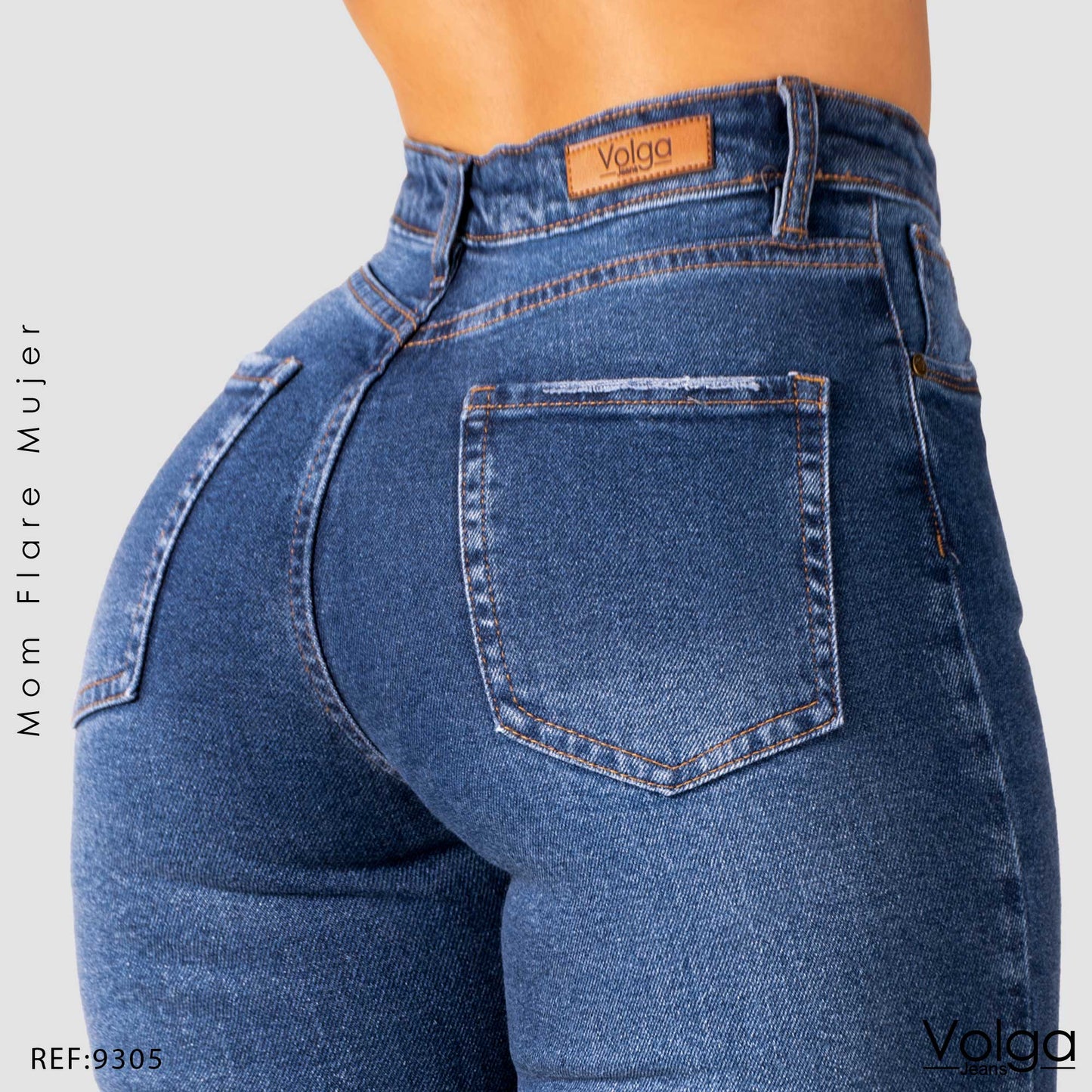 JEANS MUJER MOM FLARE TIRO ALTO 9305