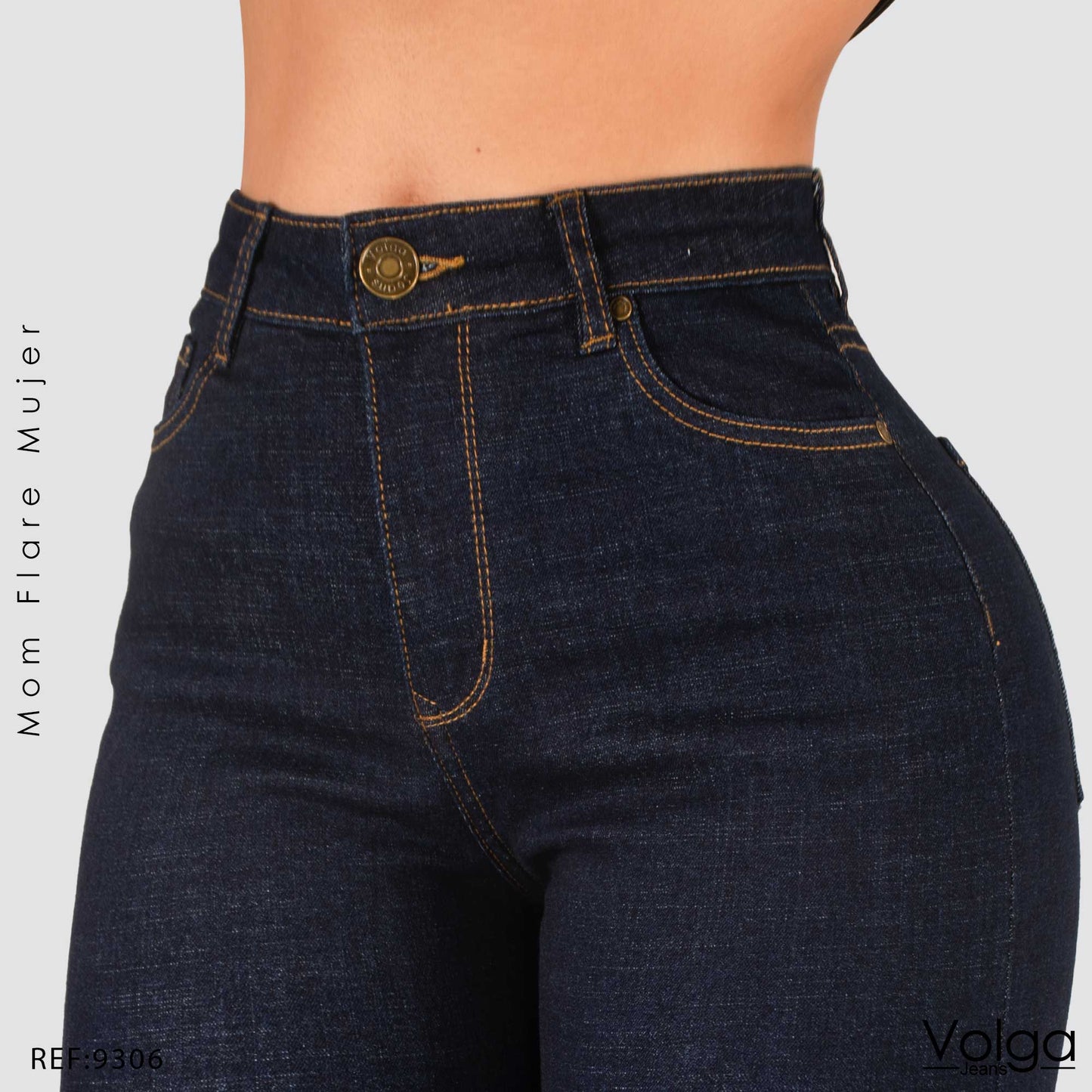 JEANS MUJER MOM FLARE TIRO ALTO 9306