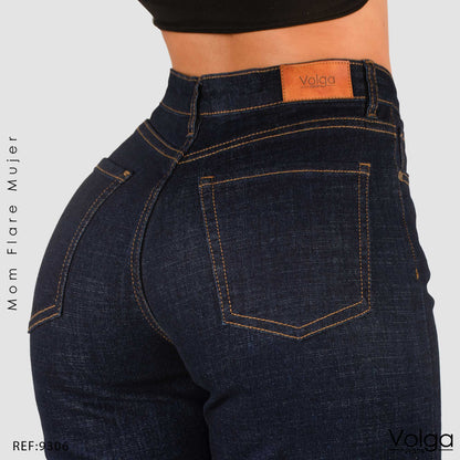 JEANS MUJER MOM FLARE TIRO ALTO 9306