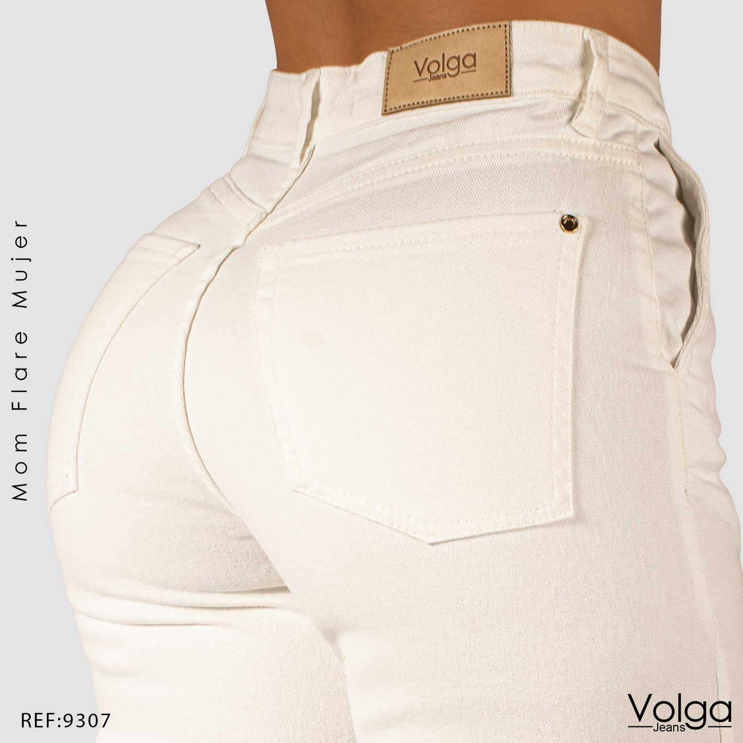 PANTALON MUJER MOM FLARE TIRO ALTO 9307