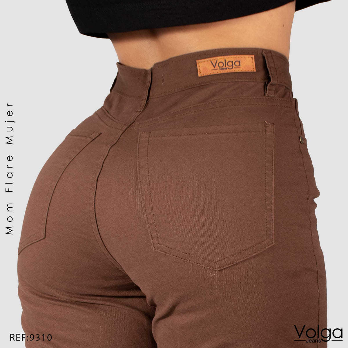 PANTALON MUJER MOM FLARE TIRO ALTO 9310