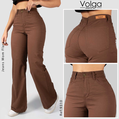 PANTALON MUJER MOM FLARE TIRO ALTO 9310