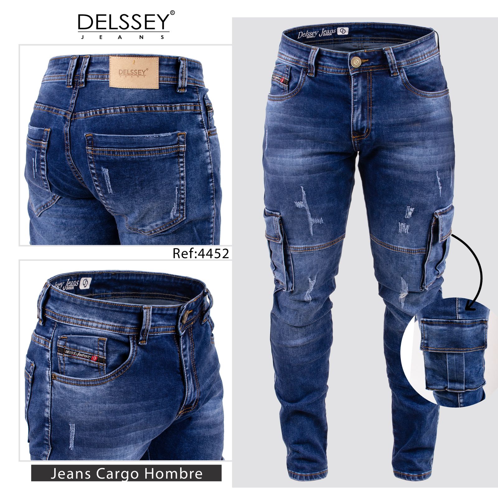 Jeans Hombre Cargo 4452