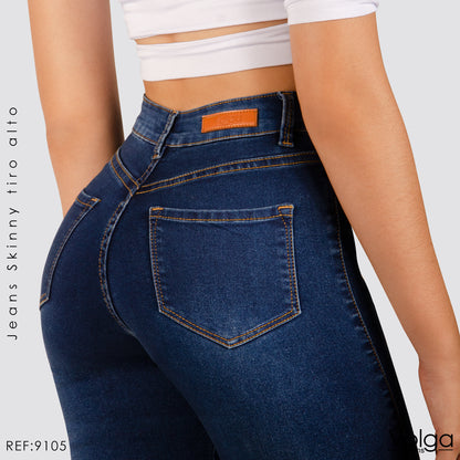 JEANS MUJER SKINNY TIRO ALTO 9105