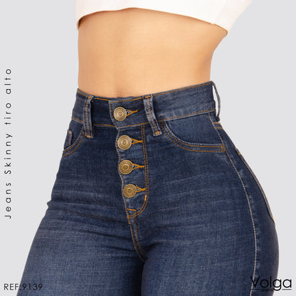 JEANS MUJER SKINNY TIRO ALTO 9139