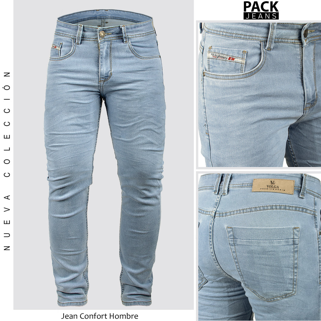 JEANS HOMBRE SLIM TONO CLARO 1001